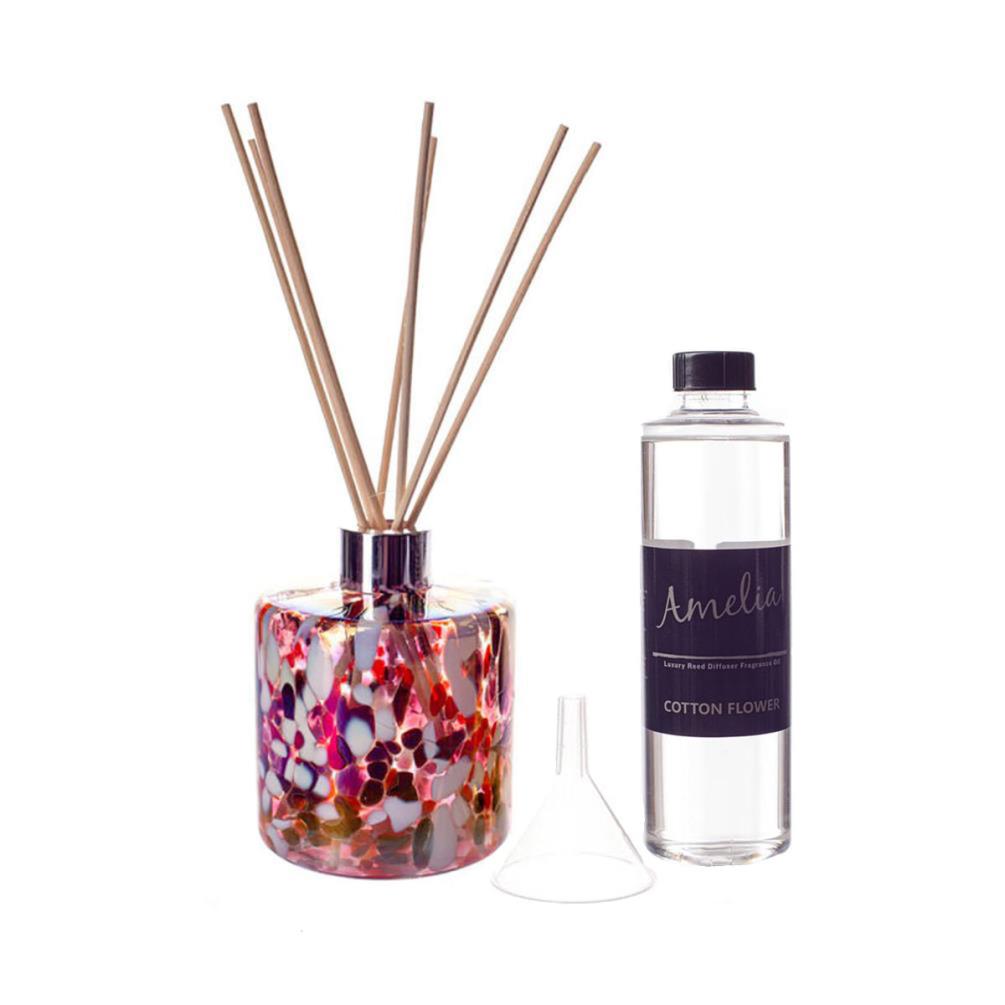 Amelia Art Glass Red, Black & White Cylinder Reed Diffuser Gift Set  £35.99